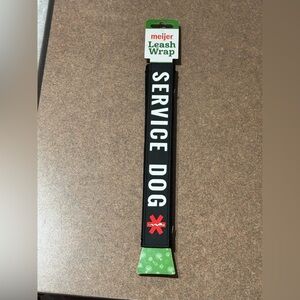 Service Dog Black Leash Wrap Cover Sleeve Training Pets Safety Working NWT